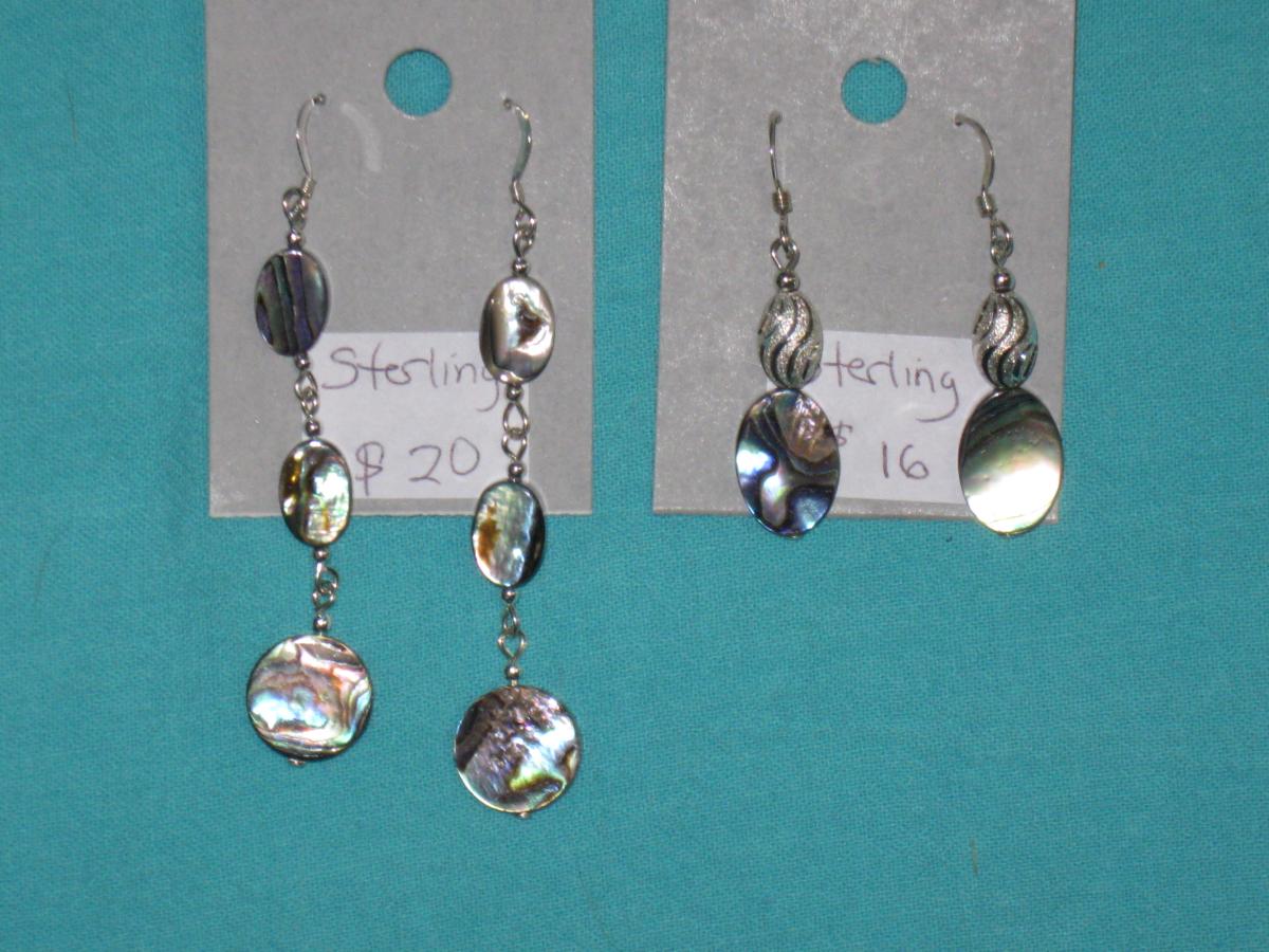 abalone sterling silver earrings 2 picture