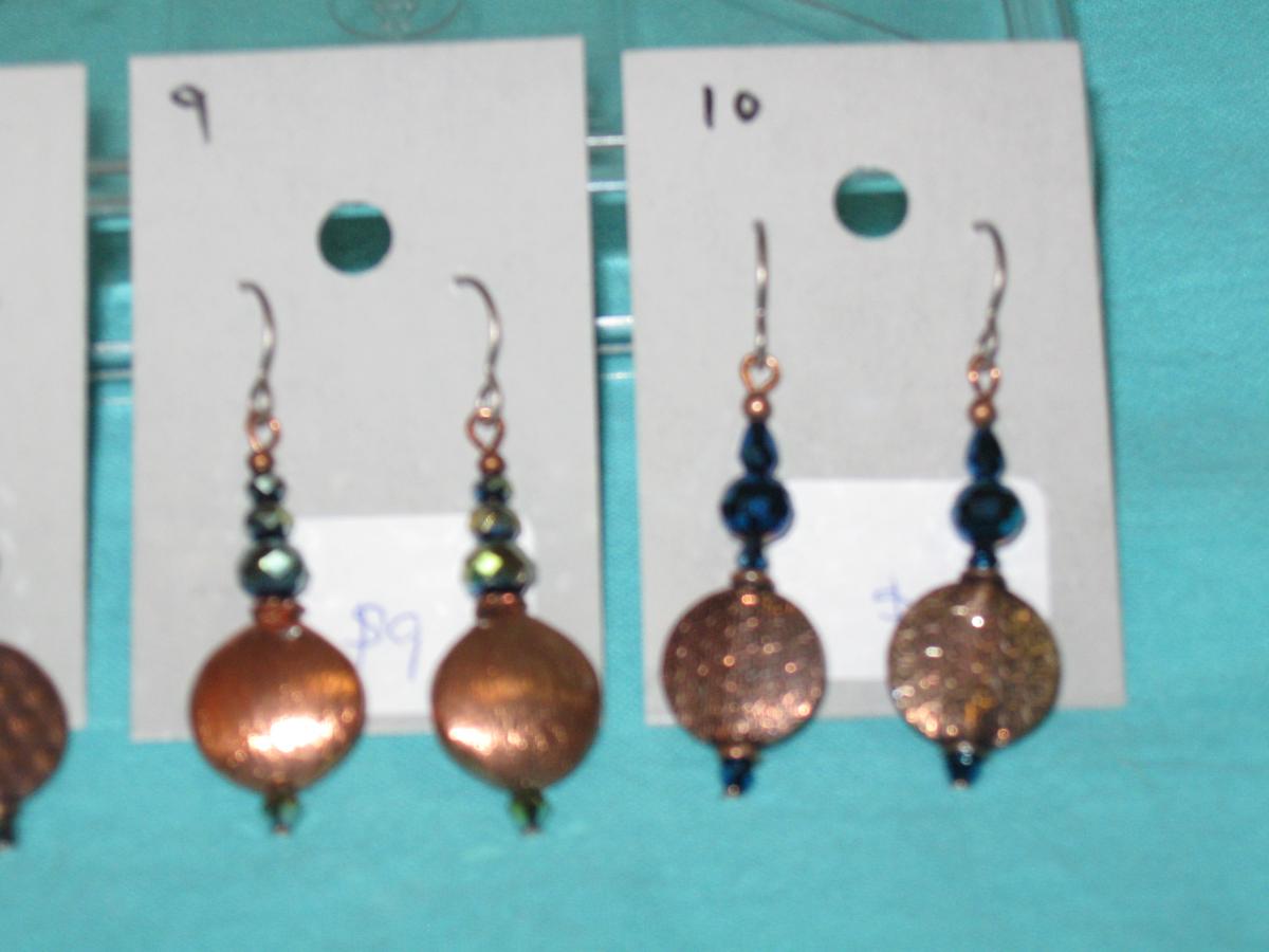 glass and copper earrings-3 picture