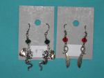 charm earring 7,8-dragon, knife, cute fox, monkey, tiger, moon wolf, snake