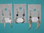 charm earring 5-lightning, crescent moon, wing, tree, and small rose