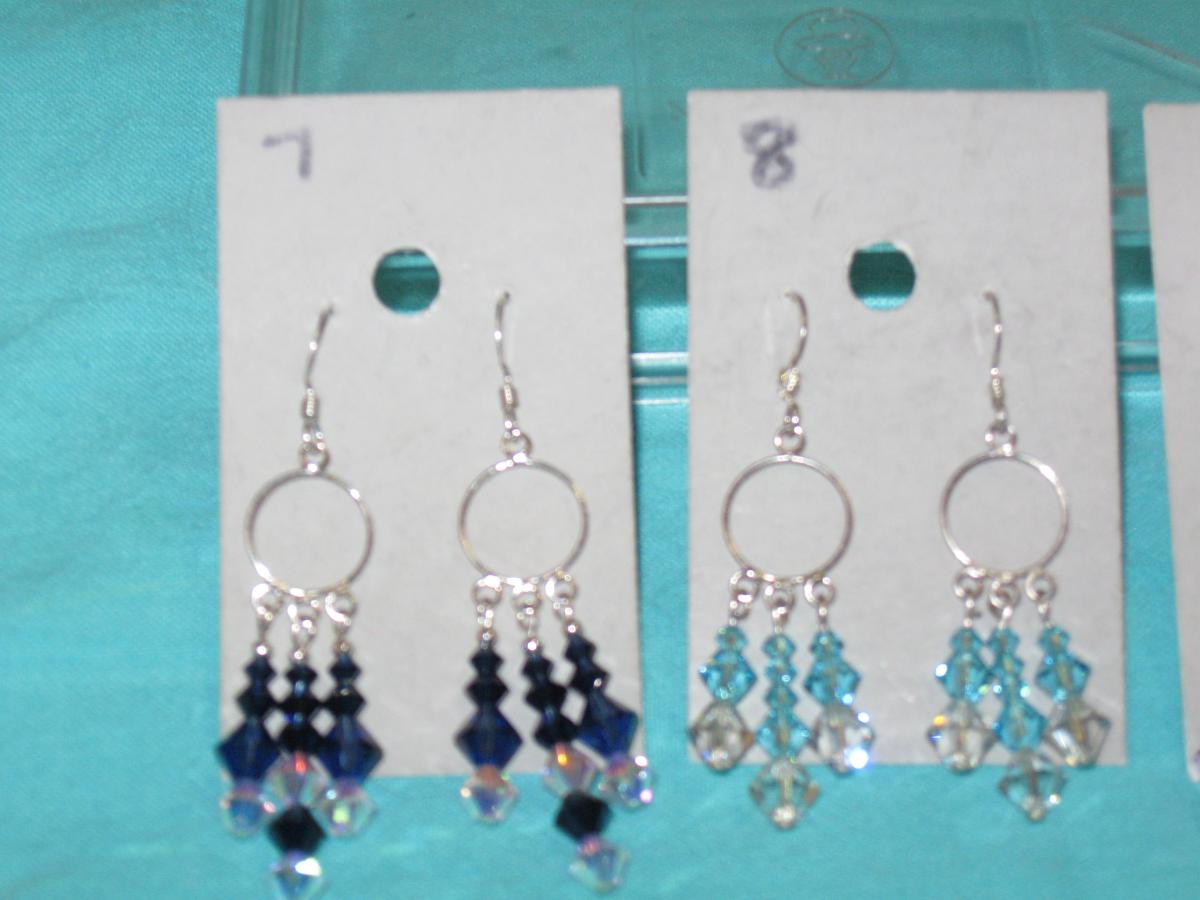 fancy sterling silver crystal earrings 3 picture