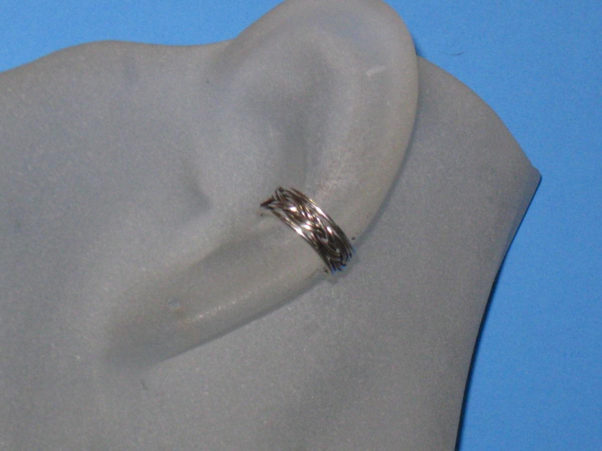 sterling silver woven band ear cuff picture