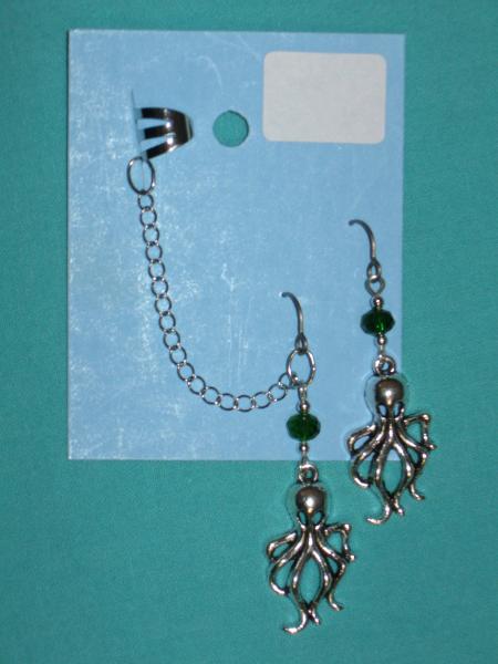 charm cuff and earrings 5-snake squiddie turtle picture