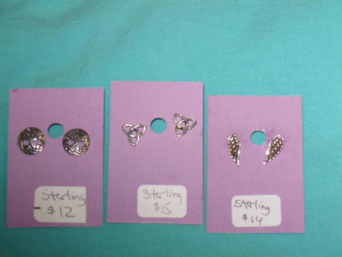 sterling silver post earrings picture