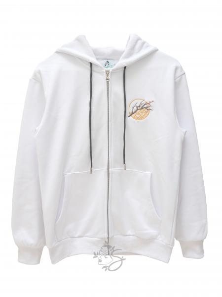 Year of Dragon 100% Cotton White Embroidered Hoodie picture