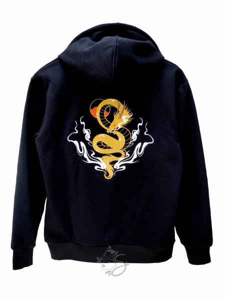 Year of Dragon 100% Cotton Black Embroidered Hoodie picture