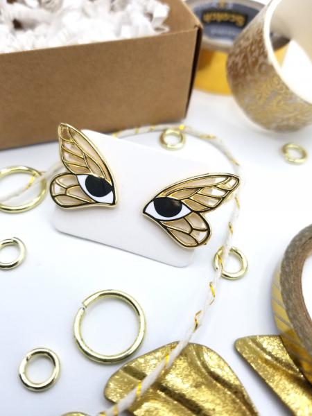 Winged Eyes Stud Earrings