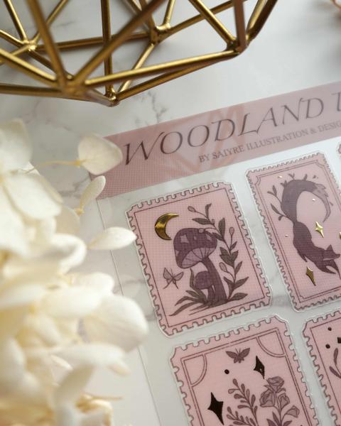 Woodland Post Sticker Sheet with Gold Foil picture