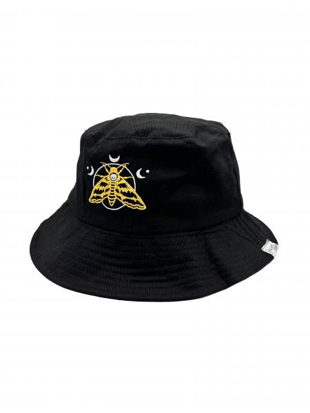 Death Moth 100% Cotton Embroidered Bucket Hat picture