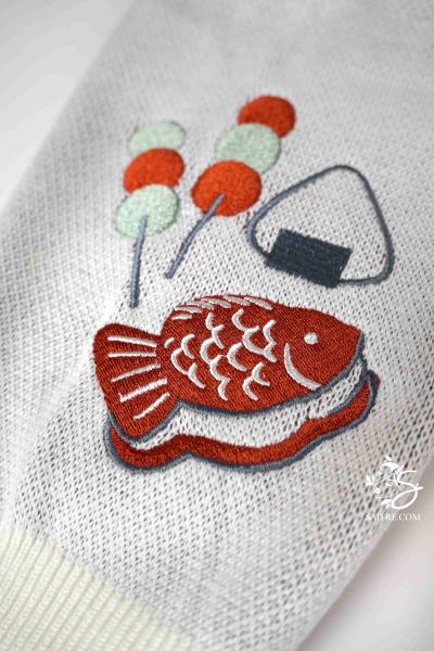 Konbini Corner Wool Blend White Embroidered Cardigan picture