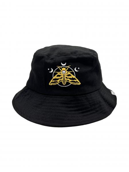 Death Moth 100% Cotton Embroidered Bucket Hat