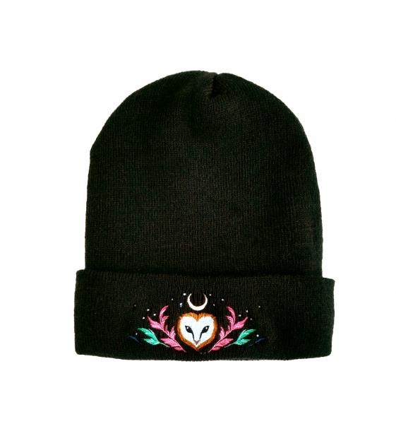 Owl of Athena Embroidered Beanie Hat picture