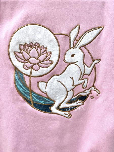 Year of the Rabbit Pink Embroidered Hoodie picture