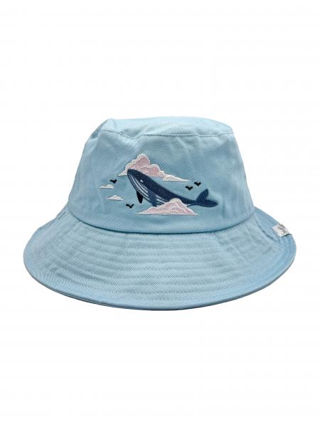Sky Whale 100% Cotton Embroidered Bucket Hat