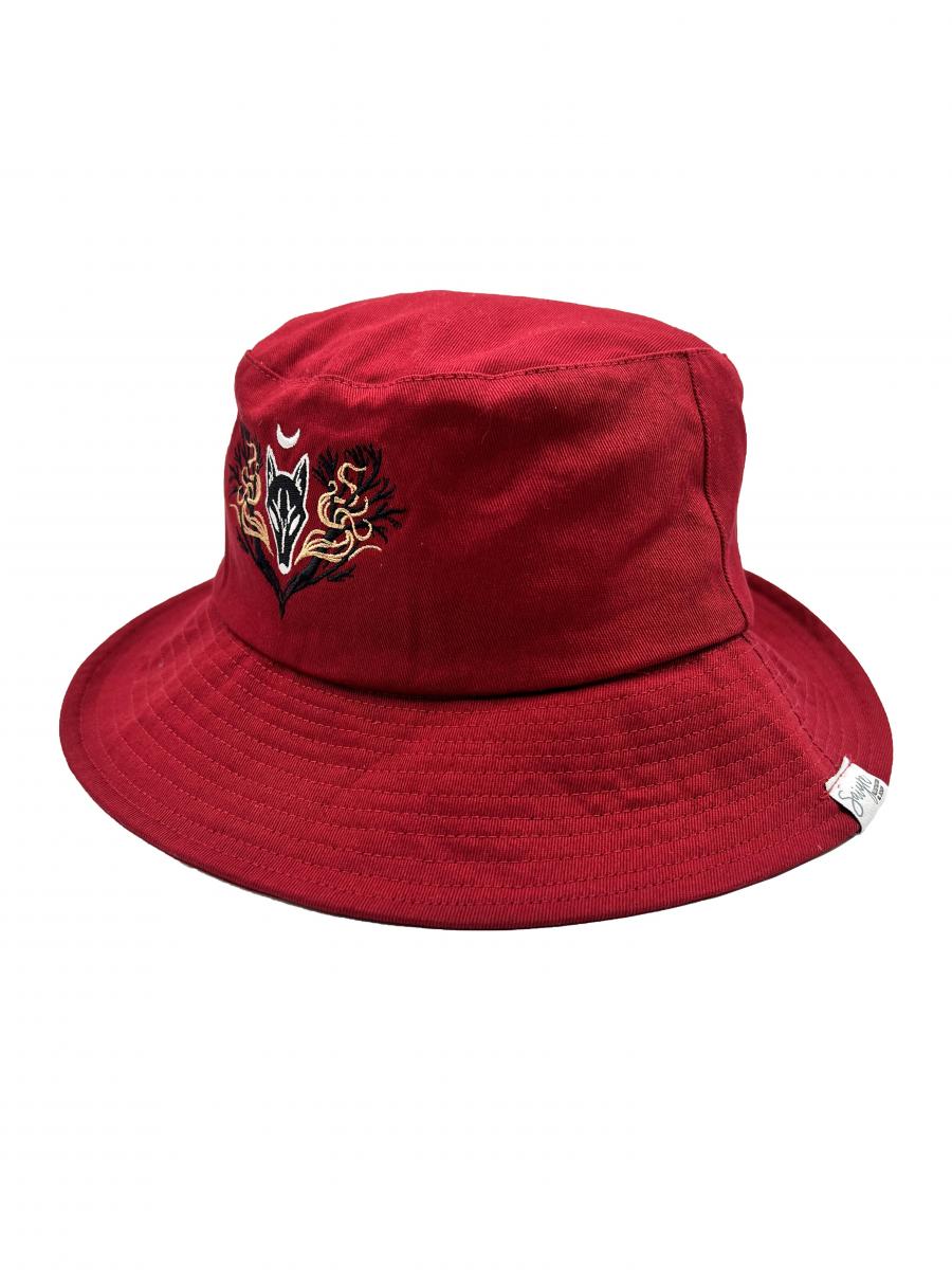 Night Wolf 100% Cotton Embroidered Bucket Hat picture