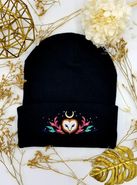 Owl of Athena Embroidered Beanie Hat