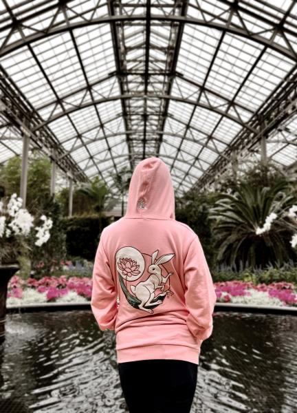 Year of the Rabbit Pink Embroidered Hoodie picture