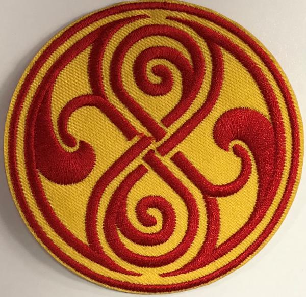 Doctor Who - Seal of Rassilon (Gallifrey Logo in Red & Yellow) - Iron-On Patch picture