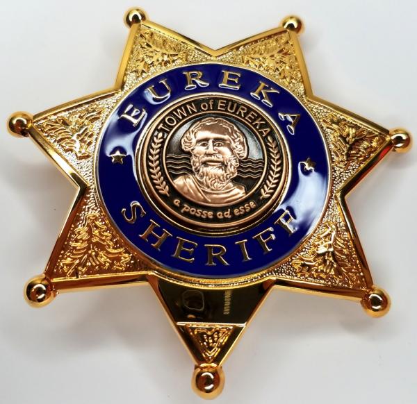 EUREKA TV Series Prop Replica Sheriff Badge Starring Colin Ferguson