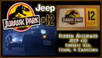 JURASSIC PARK Jeep #12 - Full Size Metal Stamped License Plate