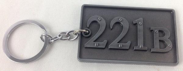 Sherlock Holmes - 221B Baker Street Double Sided Metal Keyring picture