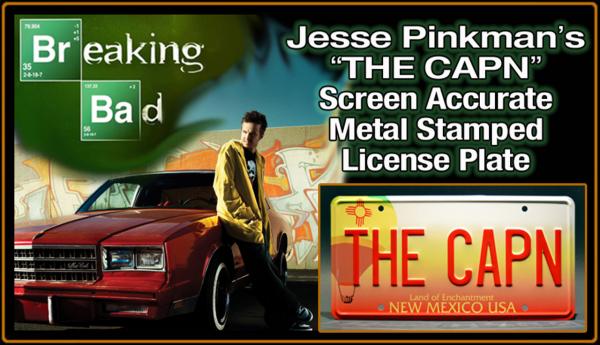 BREAKING BAD - "THE CAPN" - TV Series Prop Replica Metal Stamped License Plate picture