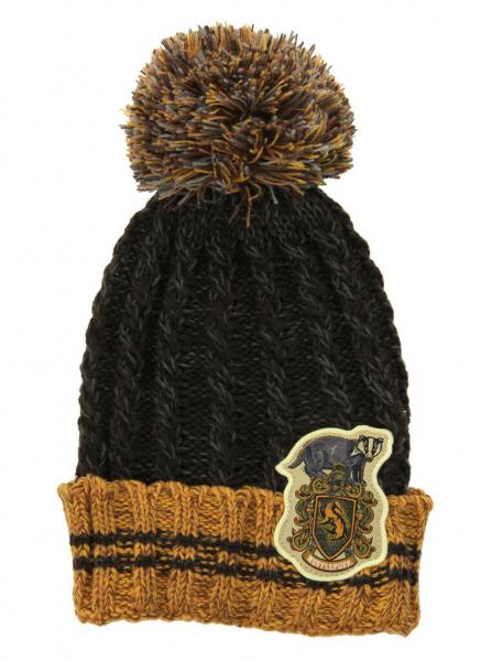 Harry Potter - Hufflepuff Heathered Pom Beanie Hat picture