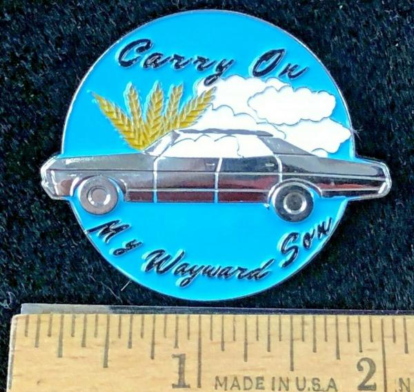 Supernatural TV Series Enamel Lapel Pin "Carry On My Wayward Son" picture