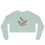 "No Thank You" Cropped Pullover Sweatshirt (Green)