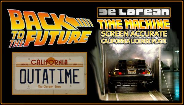 Back to the Future "OUTATIME" - Full Size Metal Stamped License Plate picture