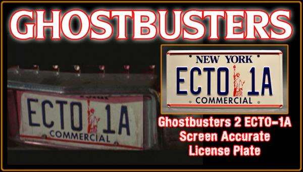 Ghostbusters "ECTO 1A" - Full Size Metal Stamped License Plate picture