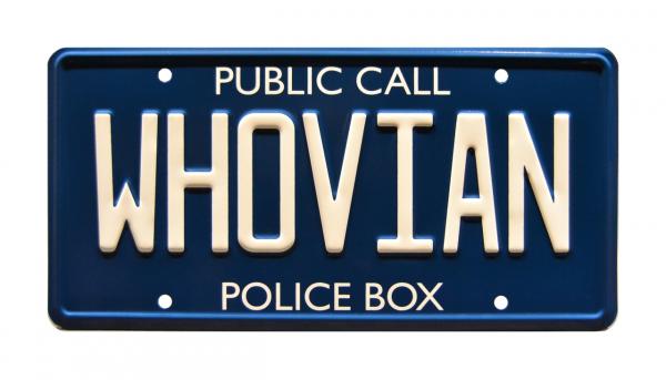 DOCTOR WHO - "WHOVIAN" - Full Size Metal Stamped License Plate