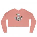 "No Thank You" Cropped Pullover Sweatshirt (Pink)