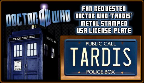 DOCTOR WHO - TARDIS - Full Size Metal Stamped License Plate