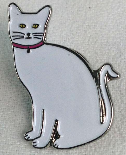 WHITE CAT - UK Imported Enamel Lapel Pin - for all Cat lovers - Persian picture