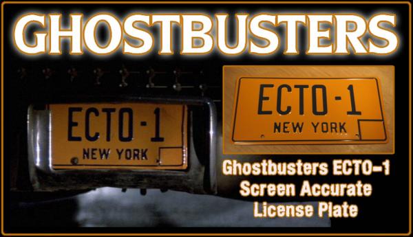 Ghostbusters "ECTO-1" - Full Size Metal Stamped License Plate