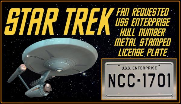 Star Trek "NCC-1701" - Full Size Metal Stamped License Plate