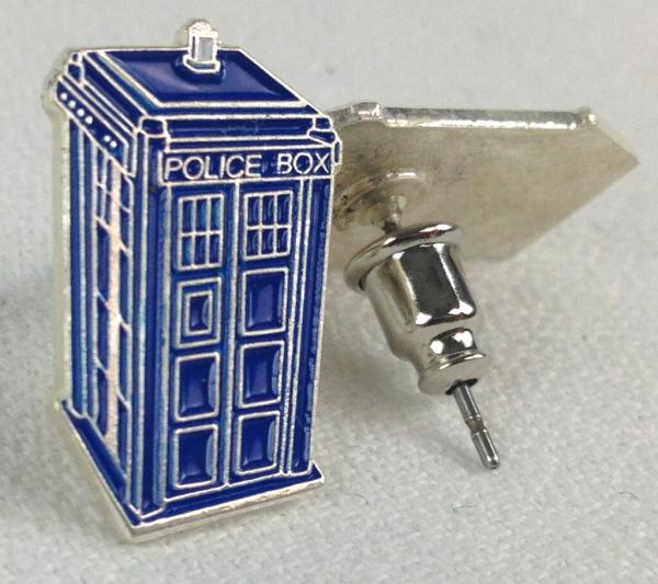 Doctor Who: TARDIS - Post Style Metal Earrings picture