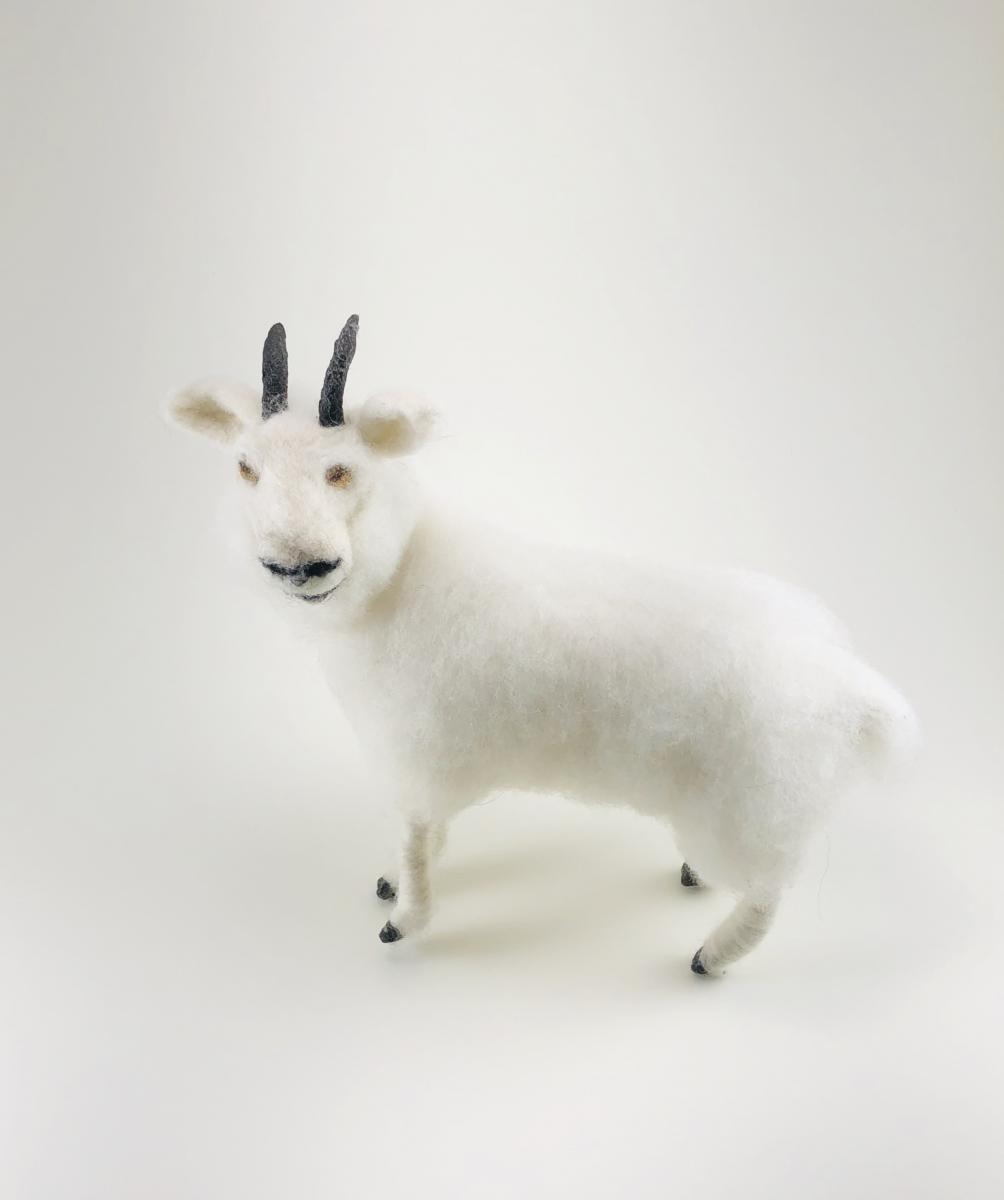 Needle Felted Rocky Mountain Goat picture