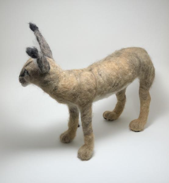 Needle Felted Caracal Cat, OOAK, Original Design picture