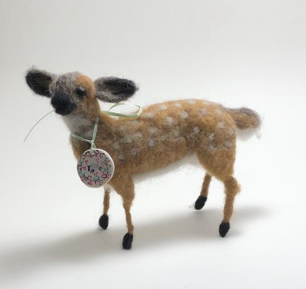 Needle Felted White Tail Fawn, OOAK, Original Design picture