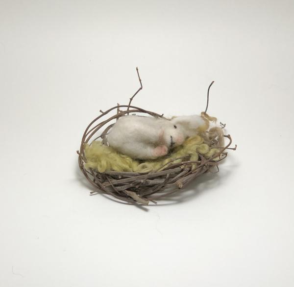 Needle Felted Sleeping Bunny picture