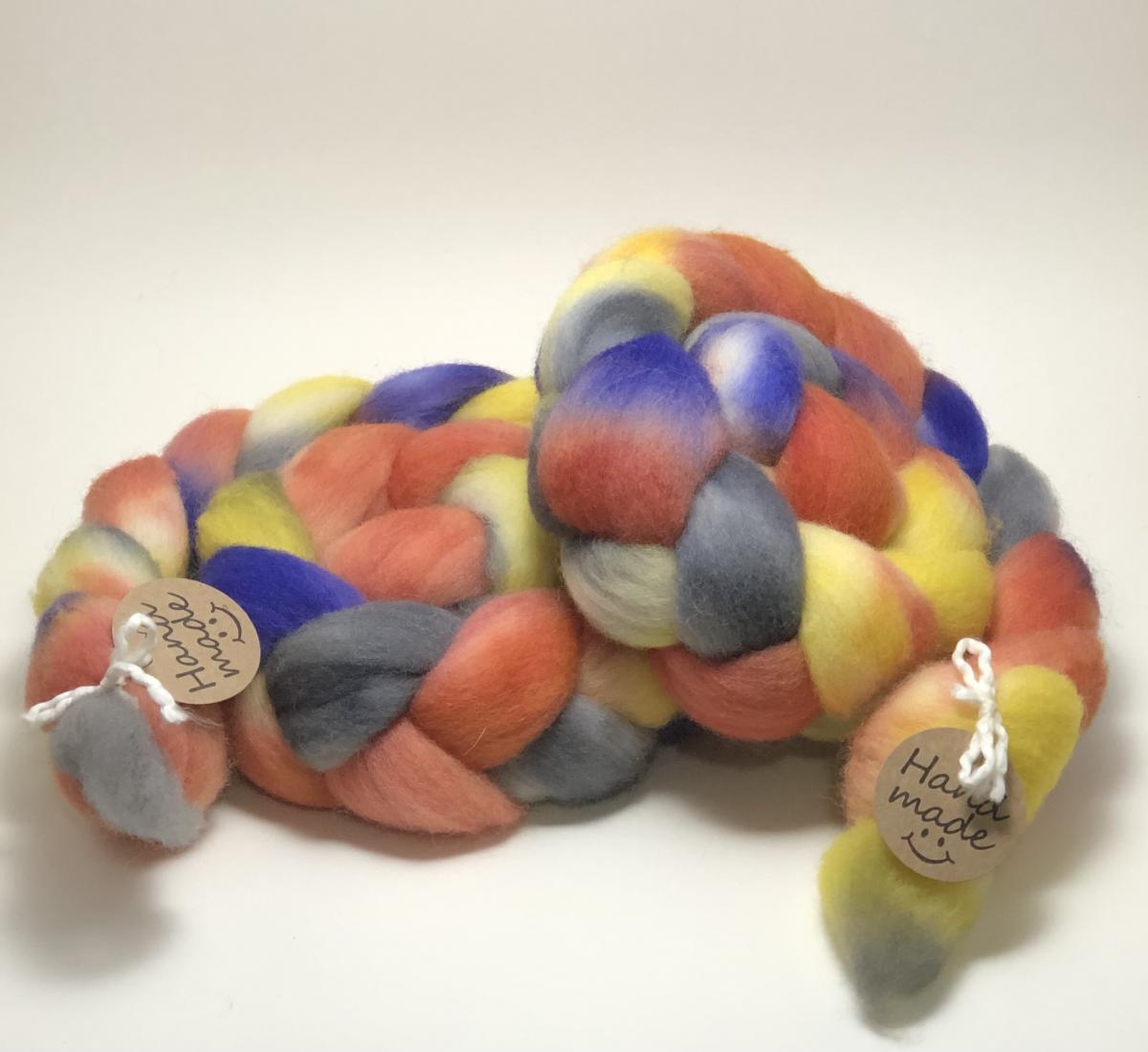 Fine Wool Blend Combed Top, Hand Painted, Hand Dyed, Indie Dyed picture