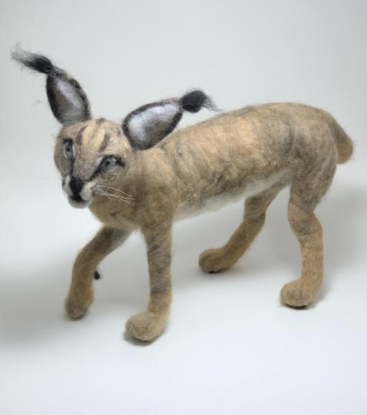 Needle Felted Caracal Cat, OOAK, Original Design picture