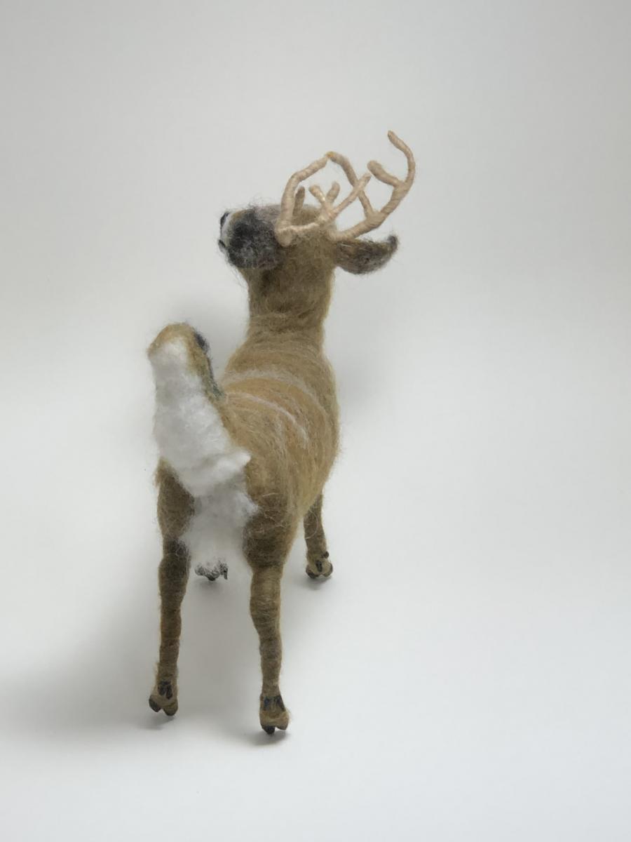 Needle Felted White Tail Deer Buck, OOAK, Original Design picture