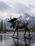 One-of-a-Kind Metal Moose Sculpture