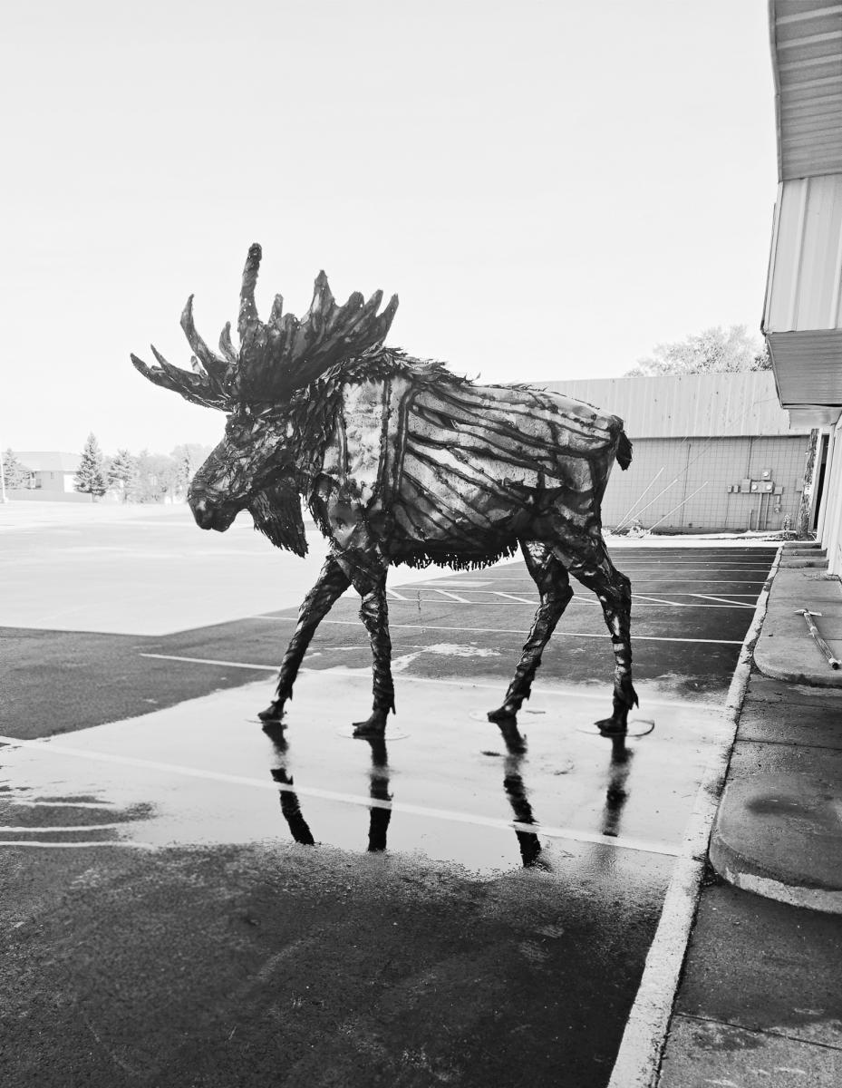 One-of-a-Kind Metal Moose Sculpture picture