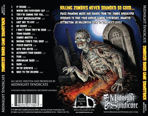 Zombies!!! Official Board Game Soundtrack CD by Midnight Syndicate picture