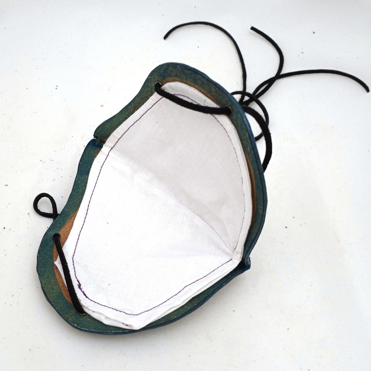 Leather Half Mask - Fun Designs with Washable Cloth Filters Included picture