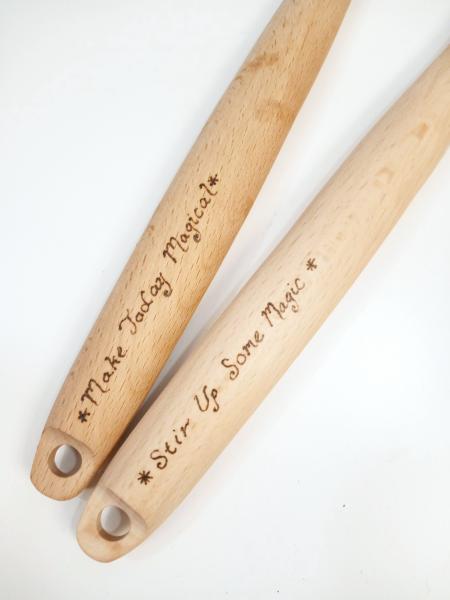 Wood Burned Pyrography Kitchen Witch Wooden Spoons - Multiple Designs Available picture